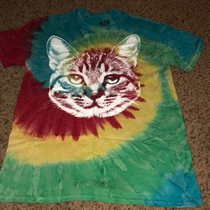 Tie dye cat shirt